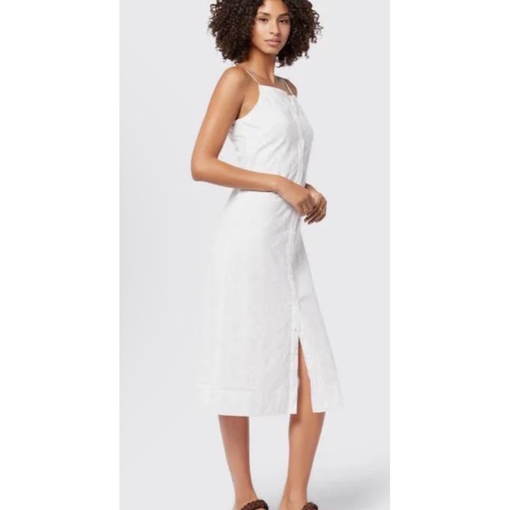 New Joie Lola White Eyelet Dress Size Large Lined Button Up Nwt
